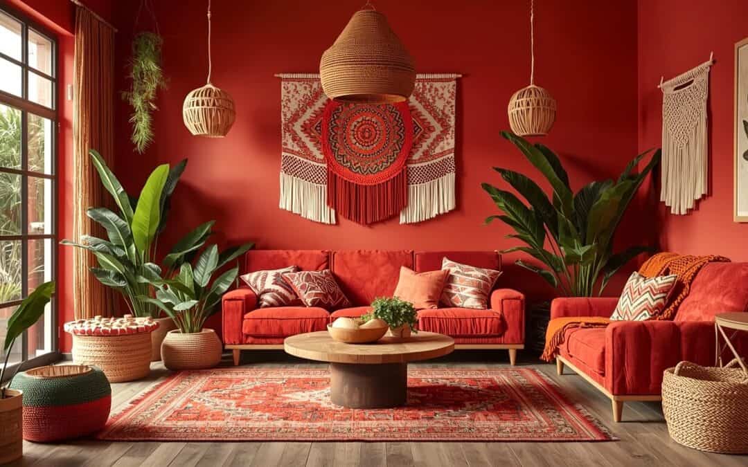 Červená farba v interiéri: energia, vášeň a útulnosť