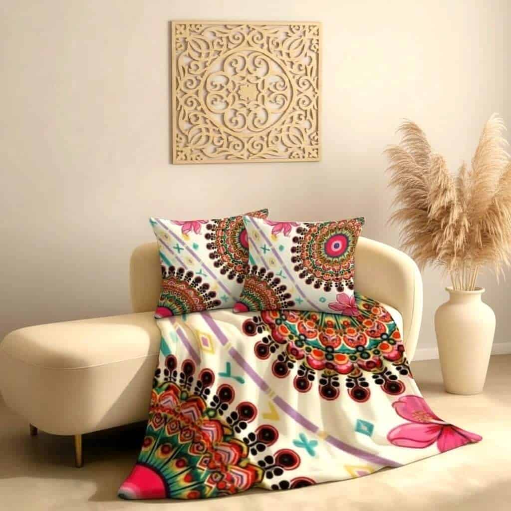 plysova deka a 2 vankuse bora - 3-dielny set